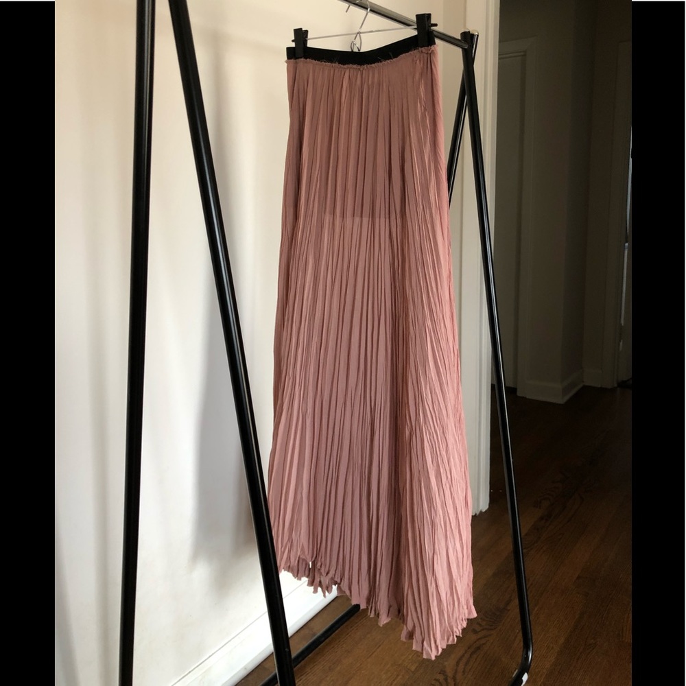 Enza Costa Blush Chiffon Maxi Skirt